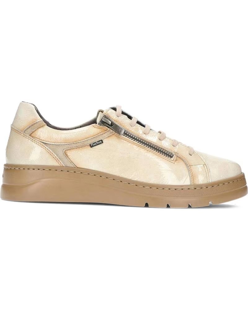 de fluchos deportivo casual de charol con suela de goma beig