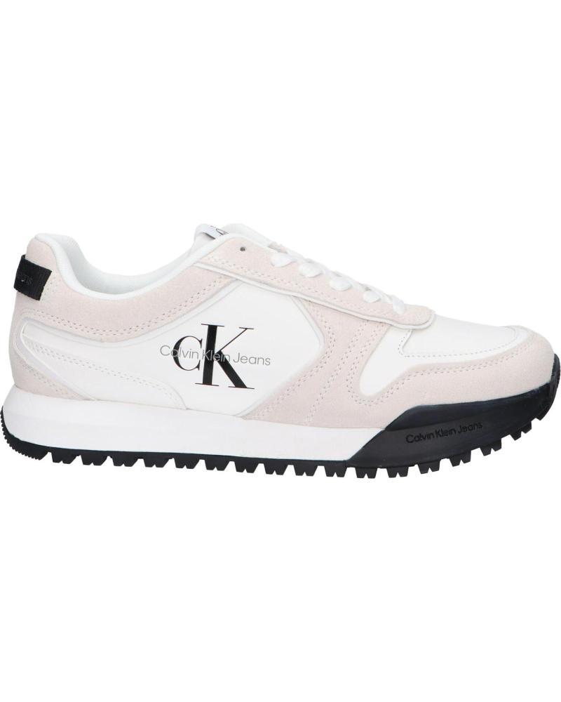 Deportivas de Hombre CALVIN KLEIN YM0YM00624 TOOTHY RUNNER 01W BRIGHT WHITE-BLACK