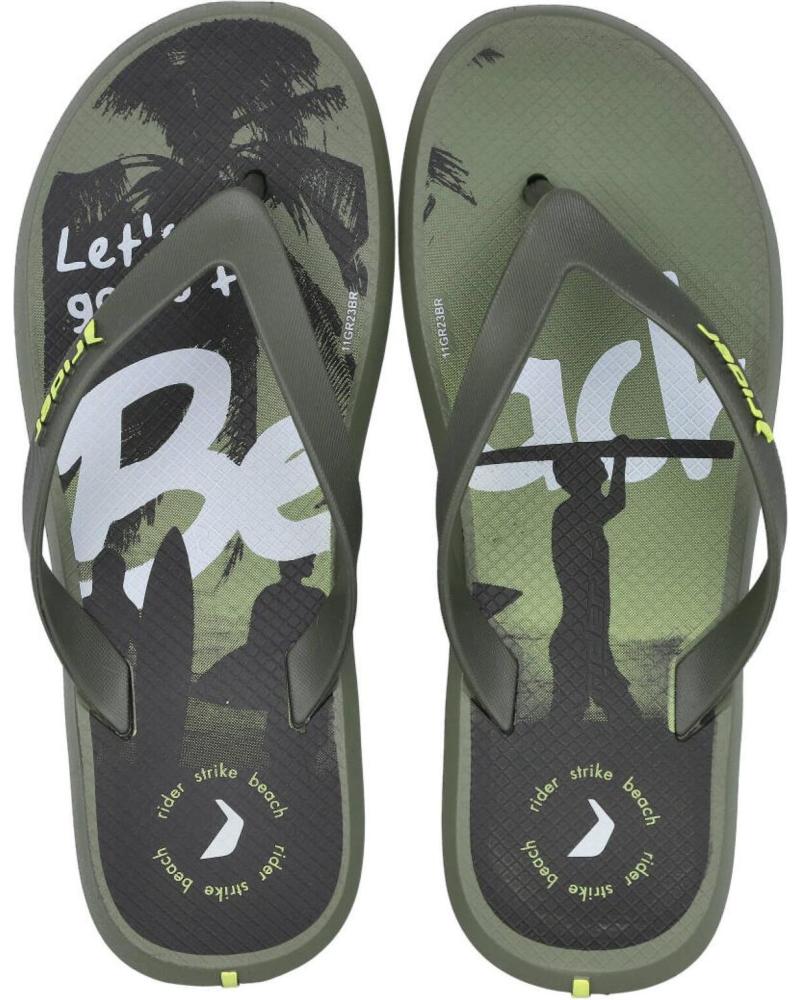 CHANCLAS RIDER R1 ENERGY CAMUFLAJE NIÑO VERDE-NEGRO