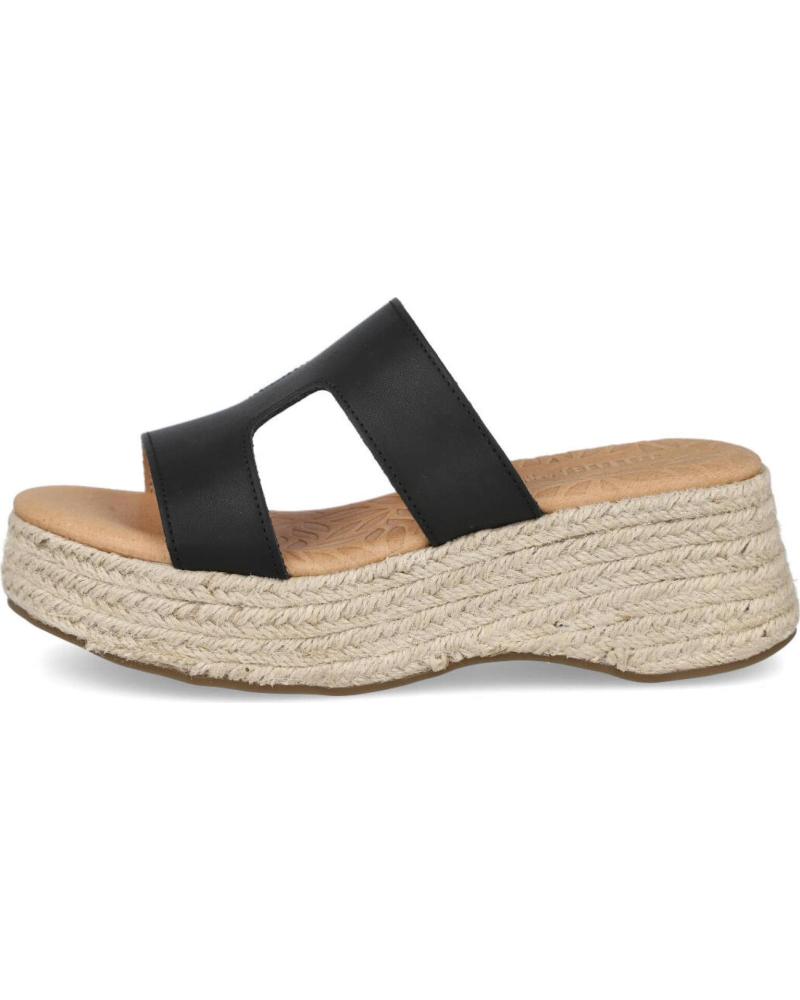 Sandalias de Mujer MTNG MD51649-C55561 CHANCLAS CON PISO DE ESPARTO PARA MUJER NEGRO