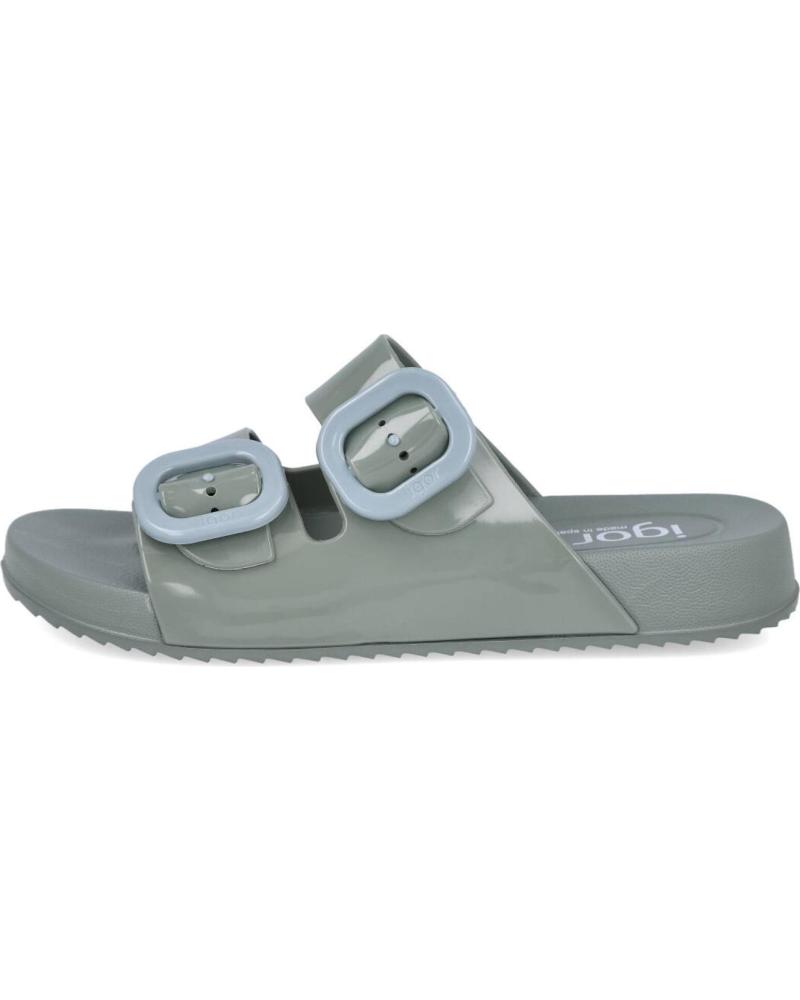 Chanclas de Mujer IGOR S10334-013 HABANA CHANCLAS PLAYA MUJER BRILLO VERDE