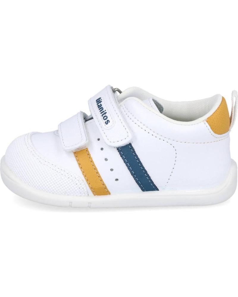 Deportivas de Niño TITANITOS B500-AMANCIO CALZADO RESPETUOSO INFANTIL BLANCO-MOSTAZA