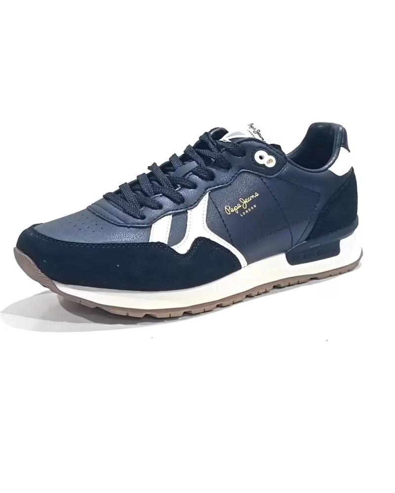 Pepe Jeans Deportivo Casual de Piel con Suela de Goma Negro