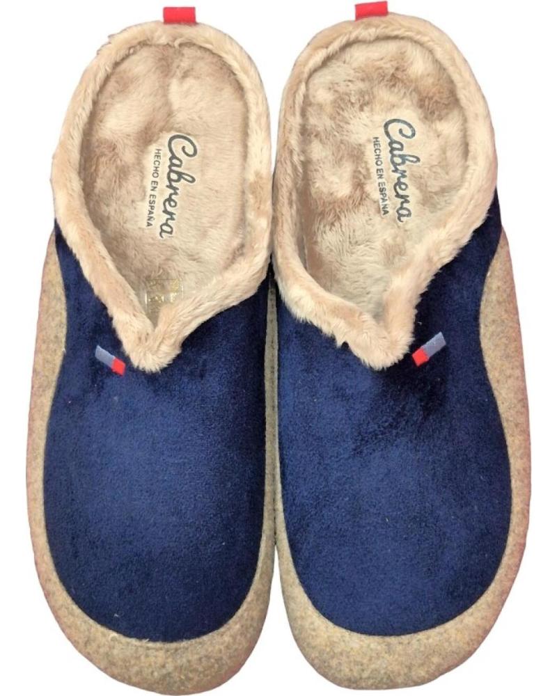 Pantufas de Homem CABRERA ZAPATILLA DE CASA DE TELA CON SUELA DE GOMA MARINO
