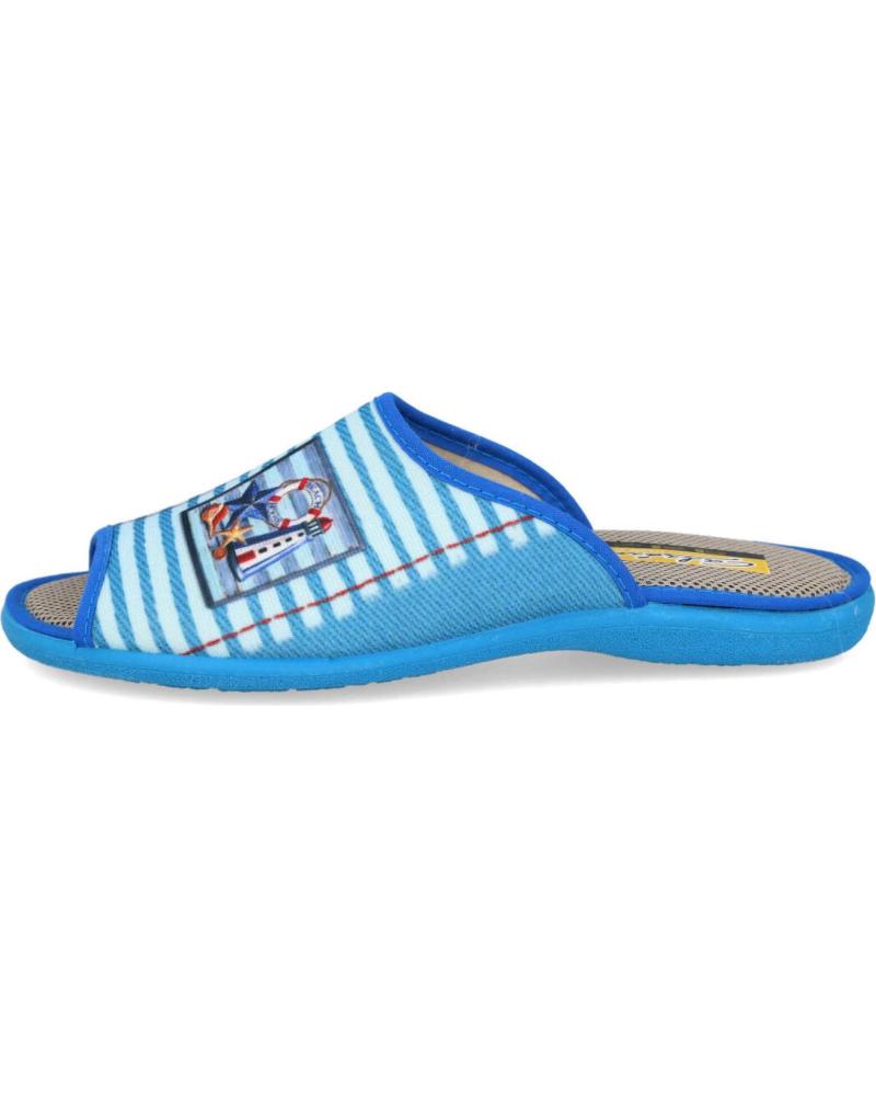 Calzado de casa de Mujer L&R SHOES ZAPATILLAS DE CASA L&R SHOES 830-FARO, DISEÑO A RAYAS CELESTE