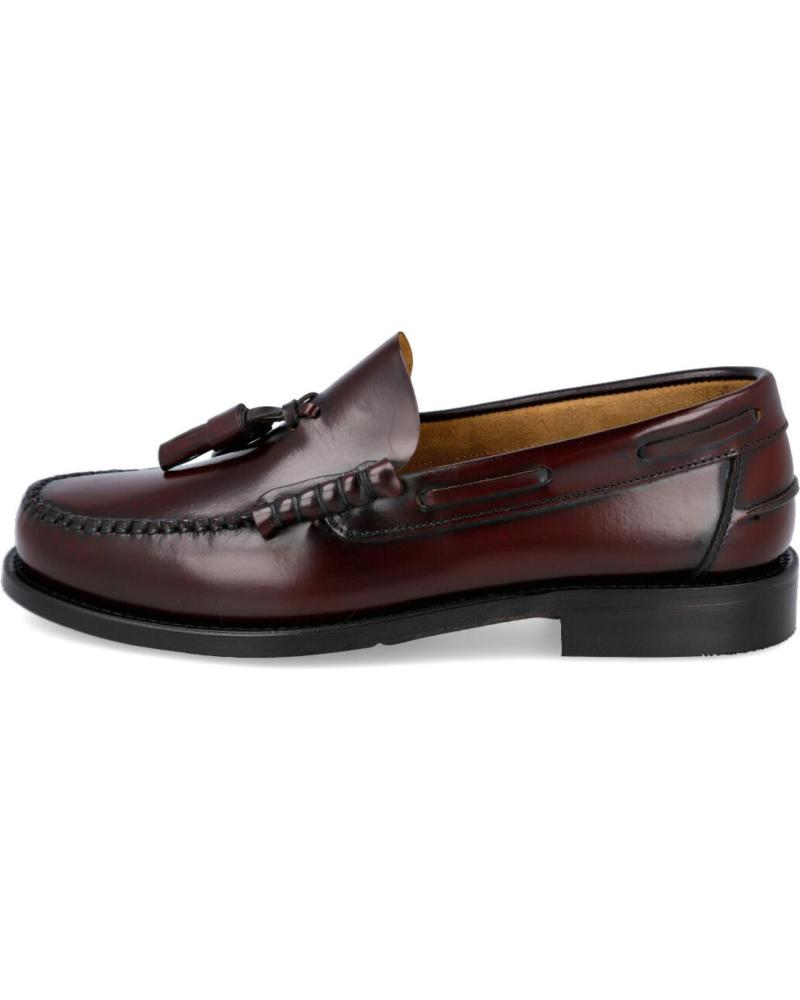 MOCASINES CASTELLANOS L&R SHOES ESPIEL 24H E3270 2 G CON BORLAS EN COLOR BURDEOS PARA HOMBRE BURDEOS