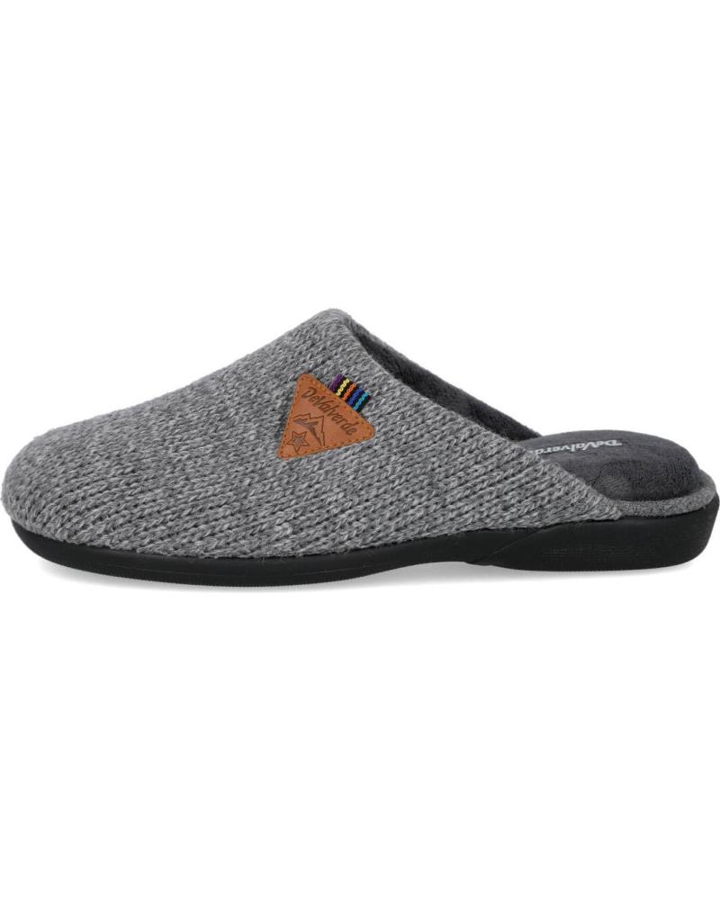 DEVALVERDE 3530 - ZAPATILLAS ABIERTAS GRISES CON BORDADO LOGO GRIS
