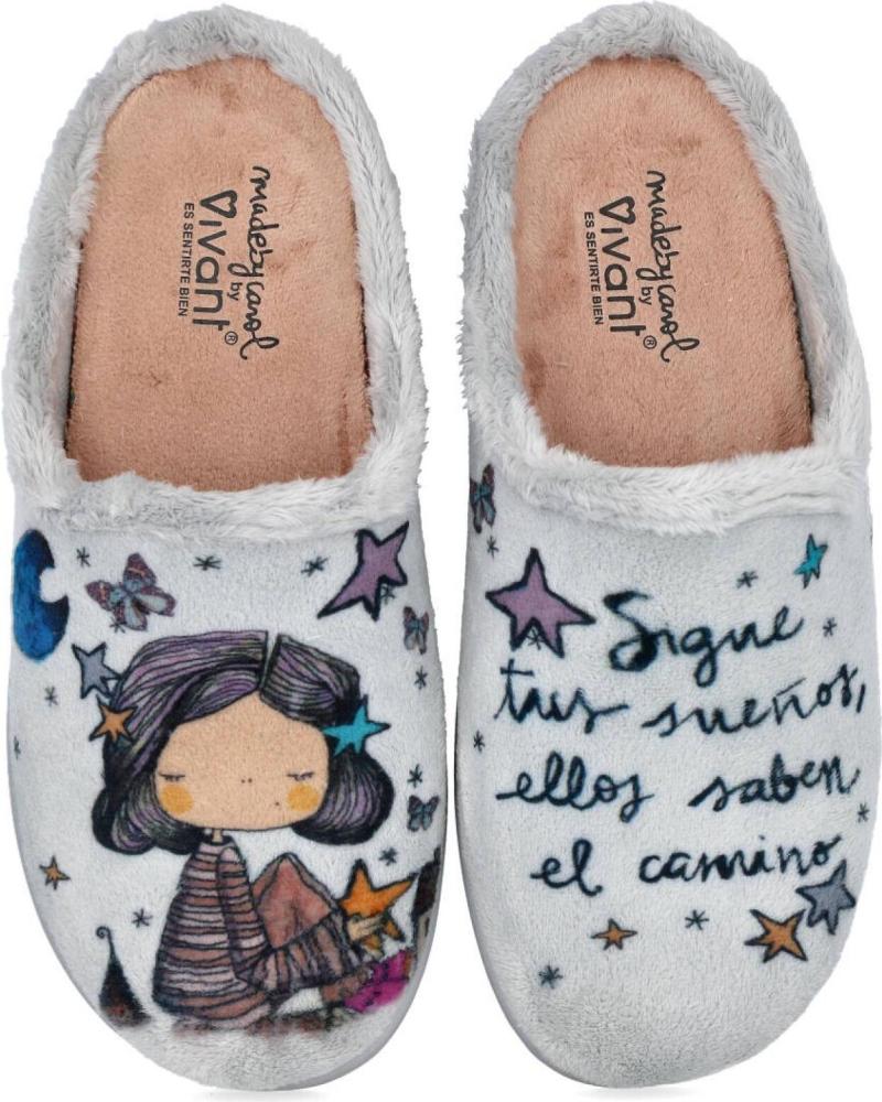 Calzado de casa de Mujer VIVANT ZAPATILLAS DE CASA VIVANT V-AR-C242445EVGR CON DISEÑO DE ESTRELLAS GRIS
