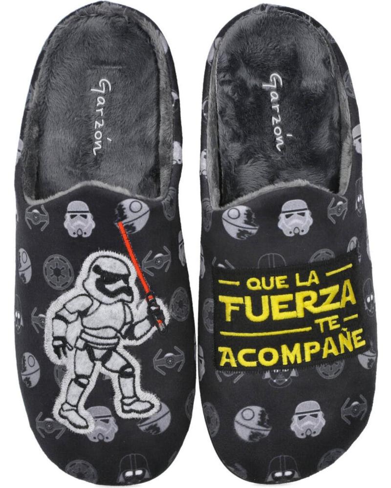 ZAPATILLAS DE CASA GARZON 8361-246 NEGRAS CON DISEÑO STAR WARS NEGRO