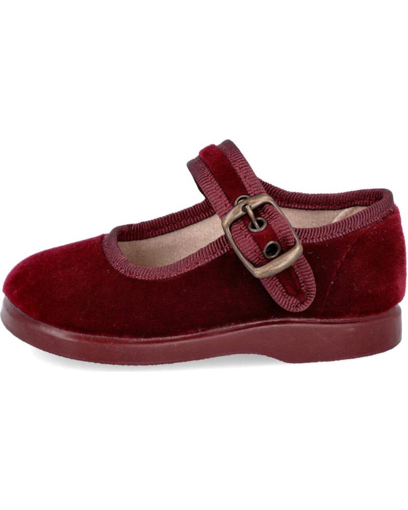 MERCEDITAS DE TERCIOPELO L&R SHOES 151-TIFON BURDEOS PARA NIÑA BURDEOS