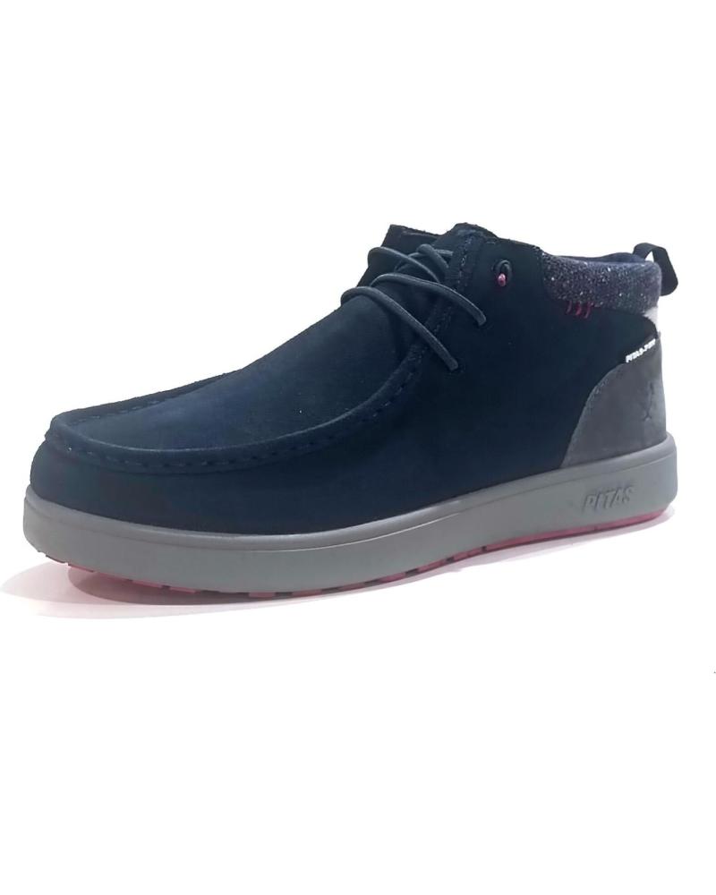 Sapatos de Homem WALK IN PITAS BOTIN CASUAL DE ANTE CON SUELA DE GOMA MARINO