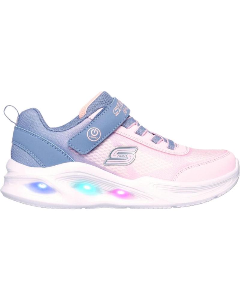 SKECHERS DEPORTIVAS CON LUCES PARA NINOS COMBI ROSA