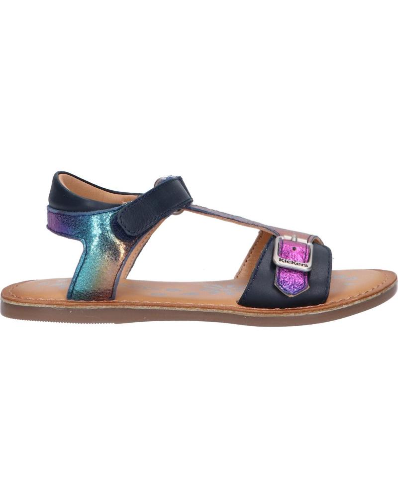 Sandalias de Niña KICKERS 784457-30 DIAZZ COW 51 BLEU FONCE METALLISE