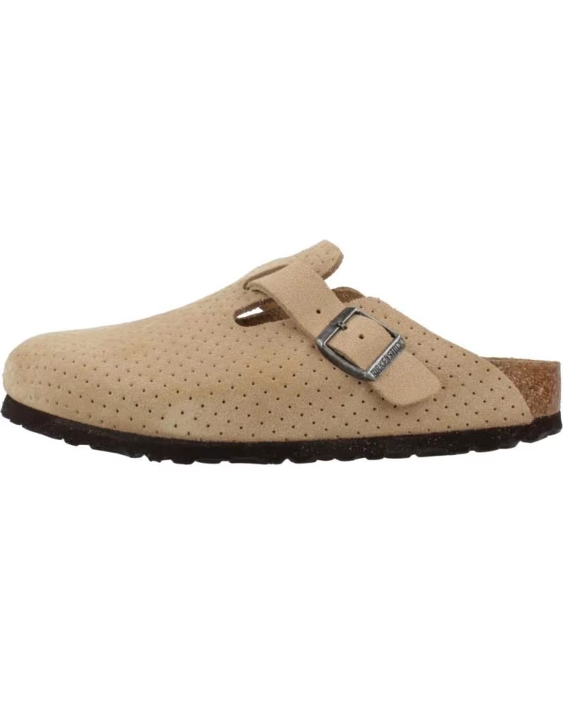 Birkenstock Zuecos Boston Suede Modelo Bs Beis Unisex Mbssdts
