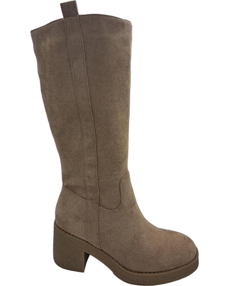 Botas de Mulher CALZADOMANIA BOTA TACON GRUESO BEIGE