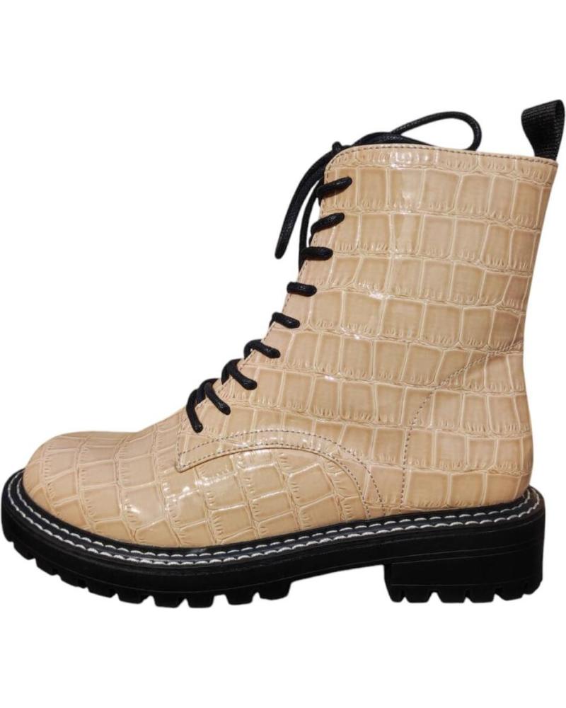 Botins de Mulher STAY BOTA TIPO MILITAR EN CHAROL BLANCO