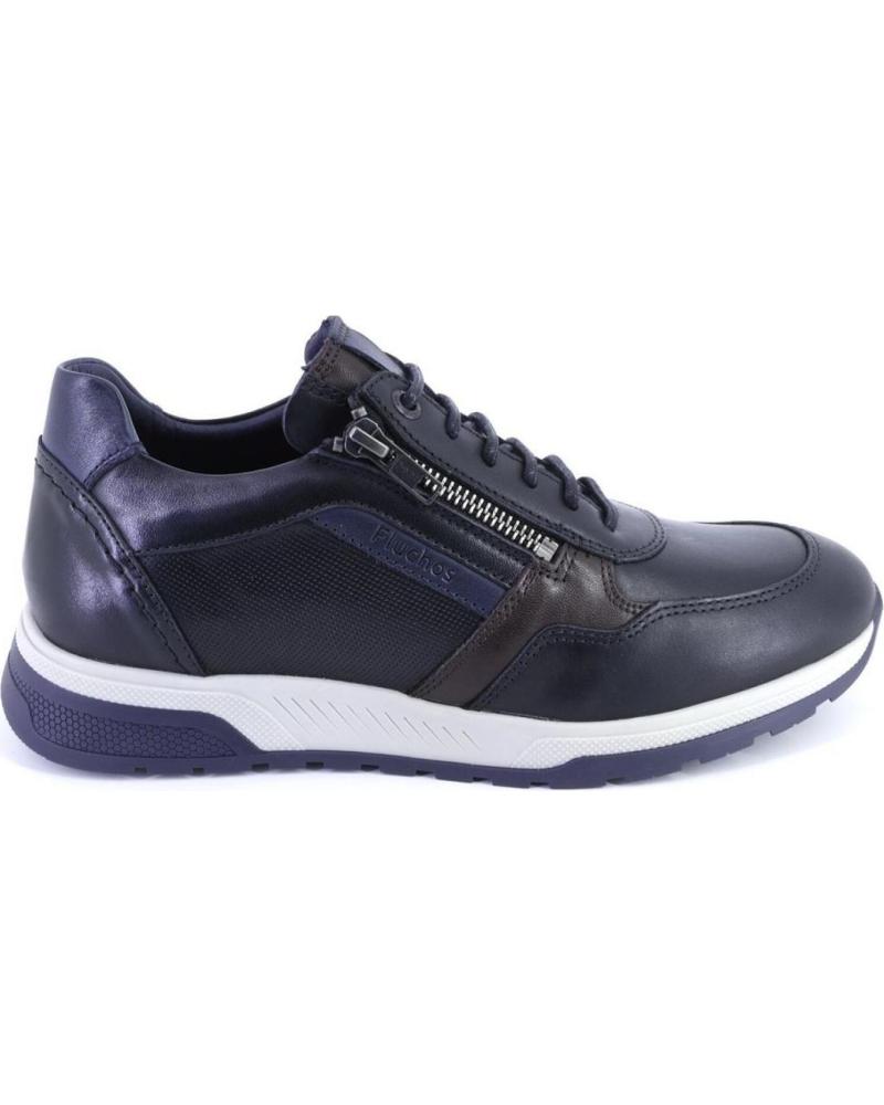 Deportivas de Hombre FLUCHOS F1600 LOUIS ZAPATILLAS CASUAL DE HOMBRE CAMEL PIEL AZUL MARINO