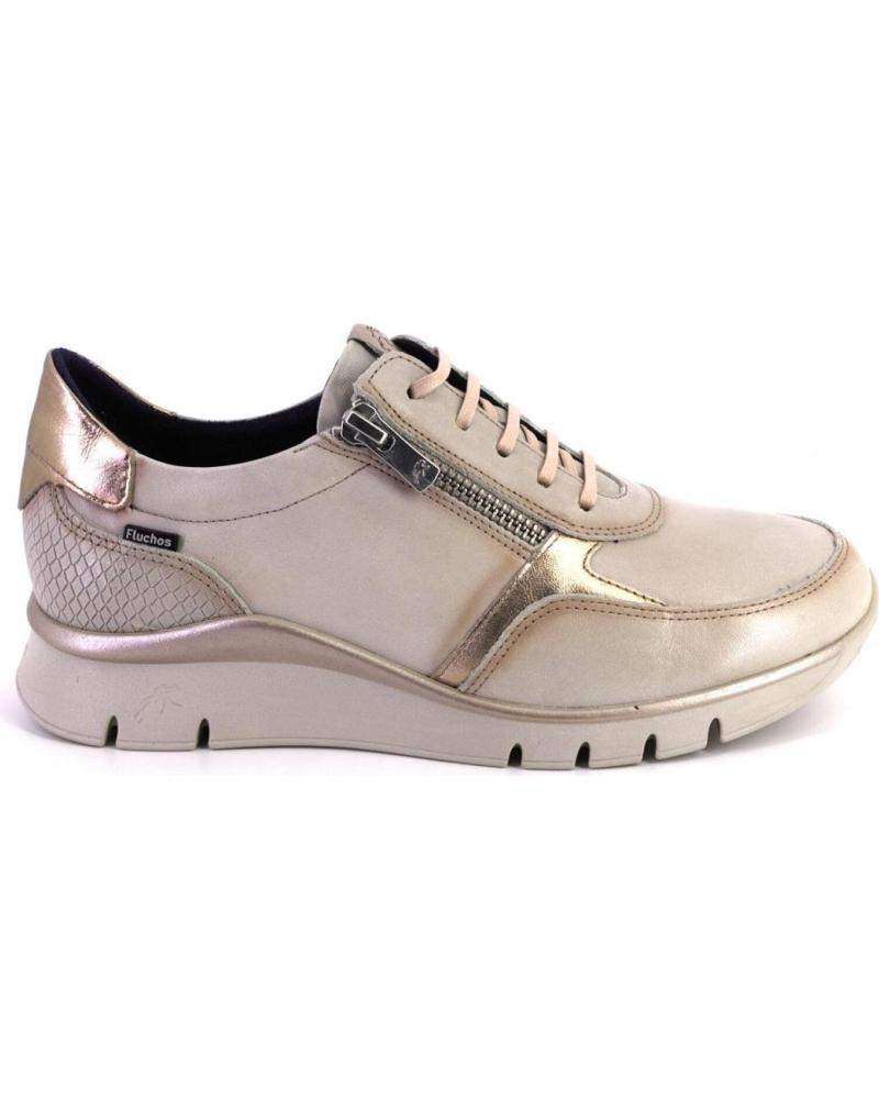 Deportivas de Mujer FLUCHOS F2070 ZAPATILLAS CASUAL DE MUJER CUERO PIEL BEIGE