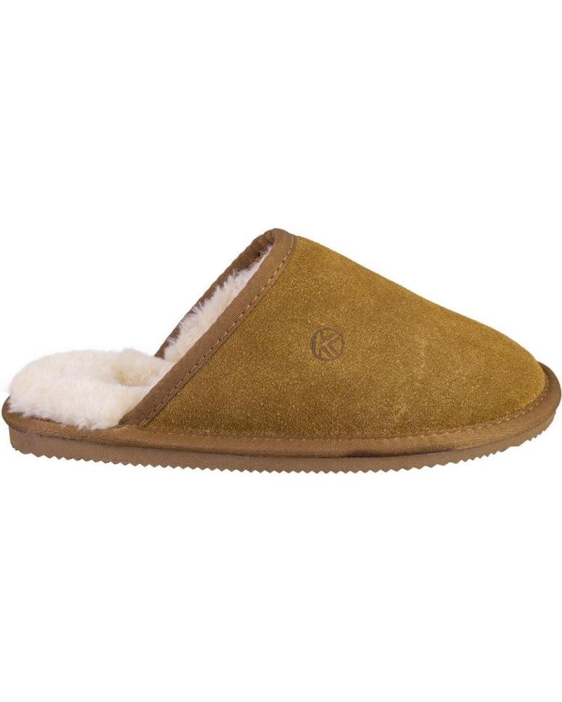 Calzado de casa de Mujer KELARA K41223 ZAPATILLAS DE CASA DE MUJER ANTE SERRAJE CUERO