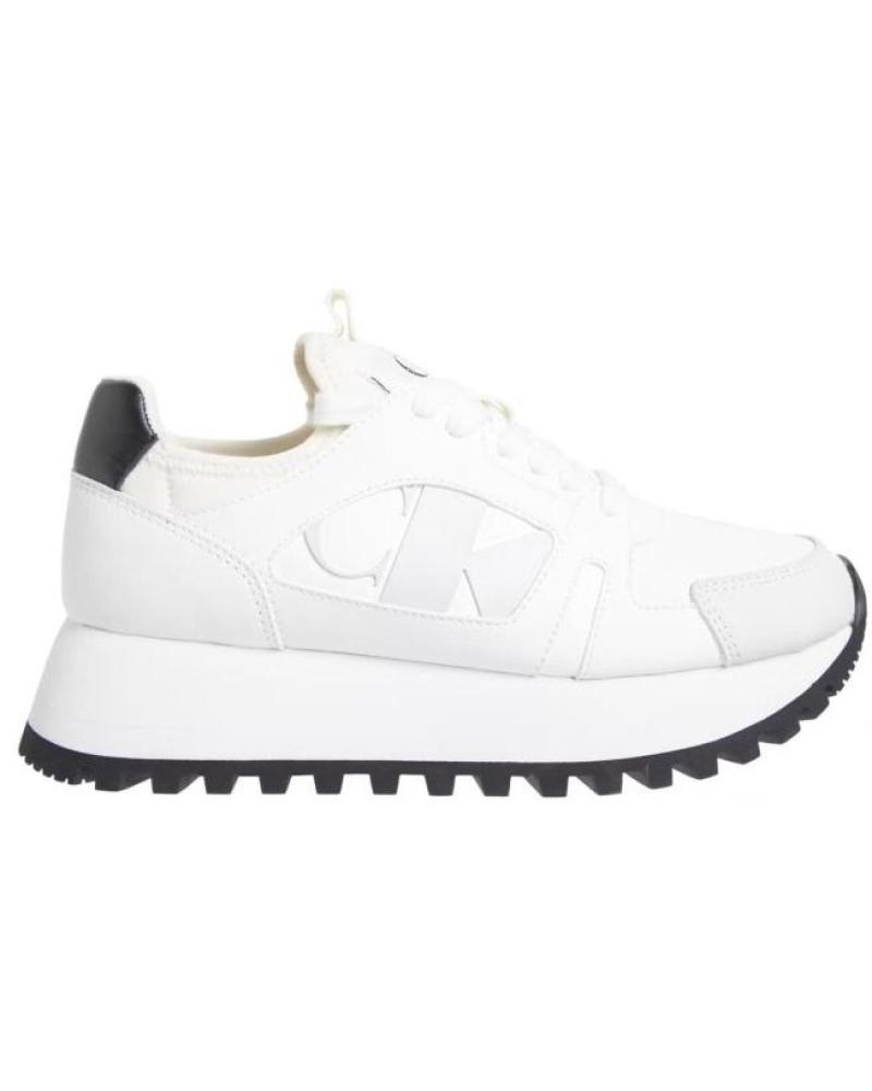 Deportivas de Mujer CALVIN KLEIN ZAPATILLAS RUNNER LOW LACEUP MIX NBS BLANCO