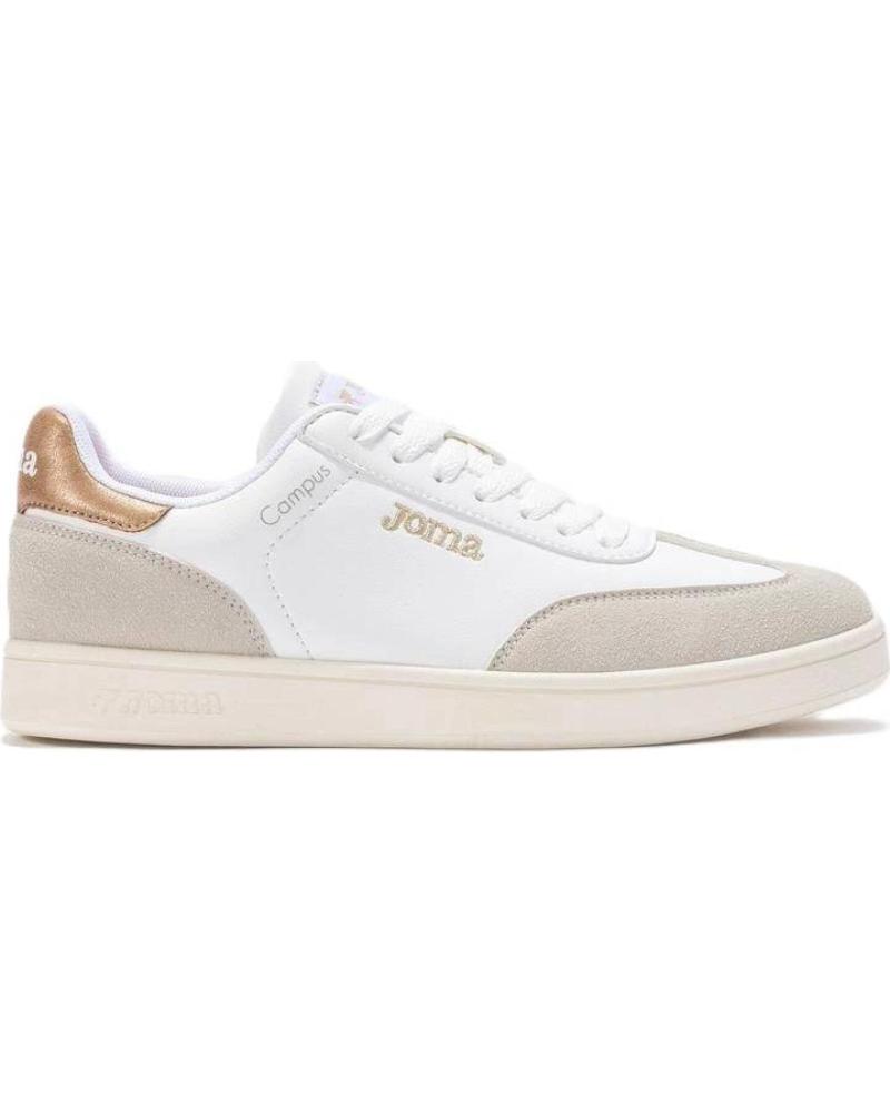 ZAPATILLAS JOMA CAMPUS LADY BLANCAS CON DETALLES BEIGE Y DORADO VARIOS COLORES