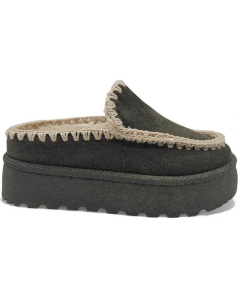 Zuecos de Mujer BREEZE ZUECO PELO MUJER PETREL CASUAL CAQUI