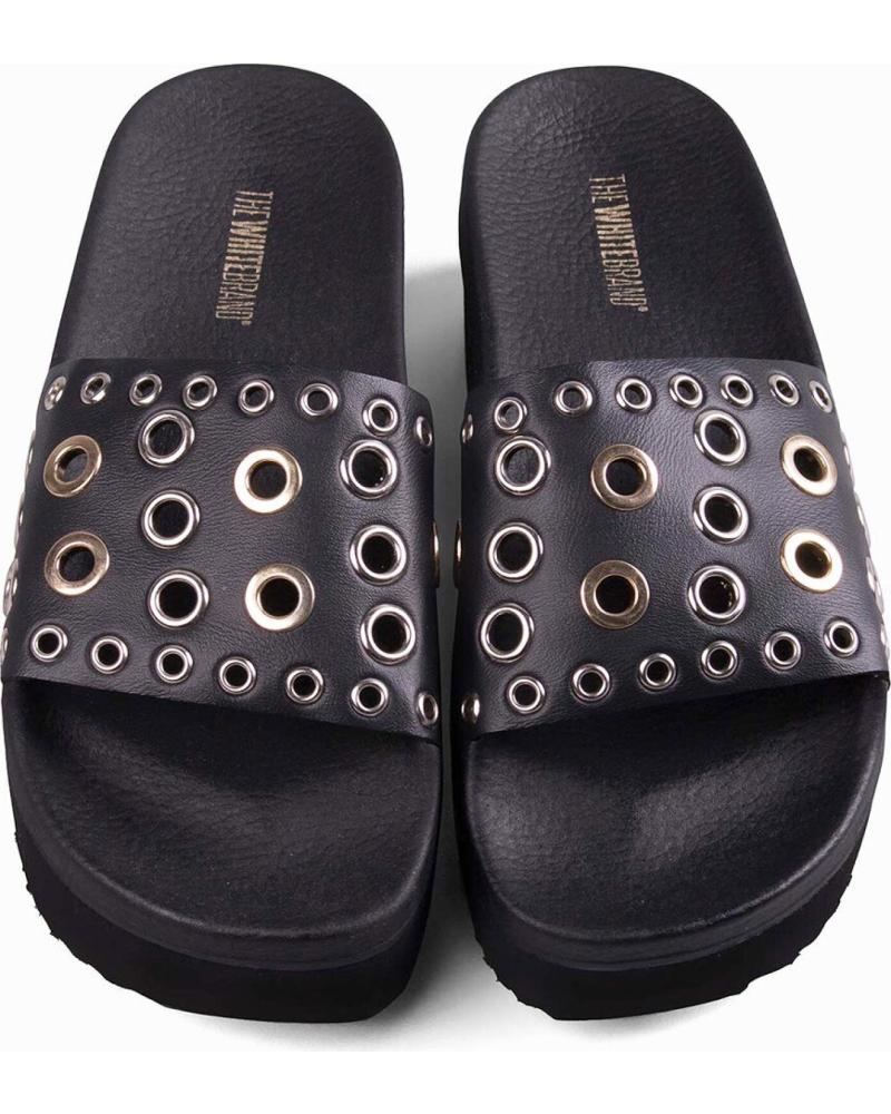 CHANCLAS THE WHITE BRAND HIGH EYELETS NEGRAS NEGRO