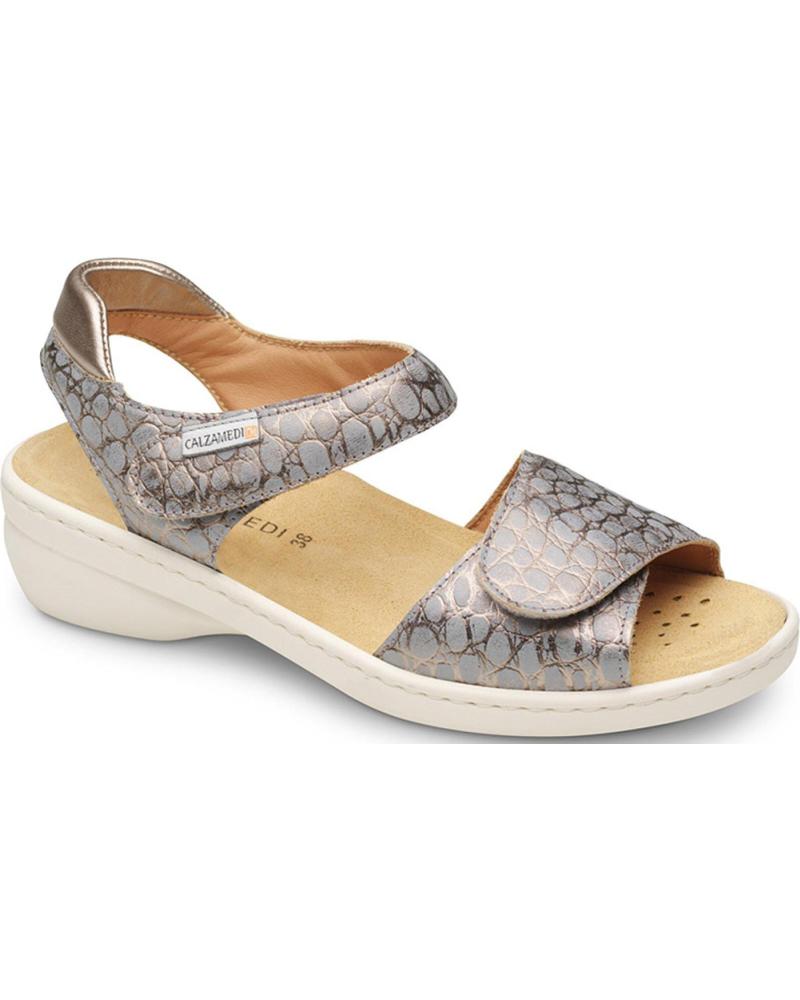Sandalias de Mujer CALZAMEDI SANDALIAS ORTOPEDICAS 0781 ACOLCHADO TRASERO GRIS