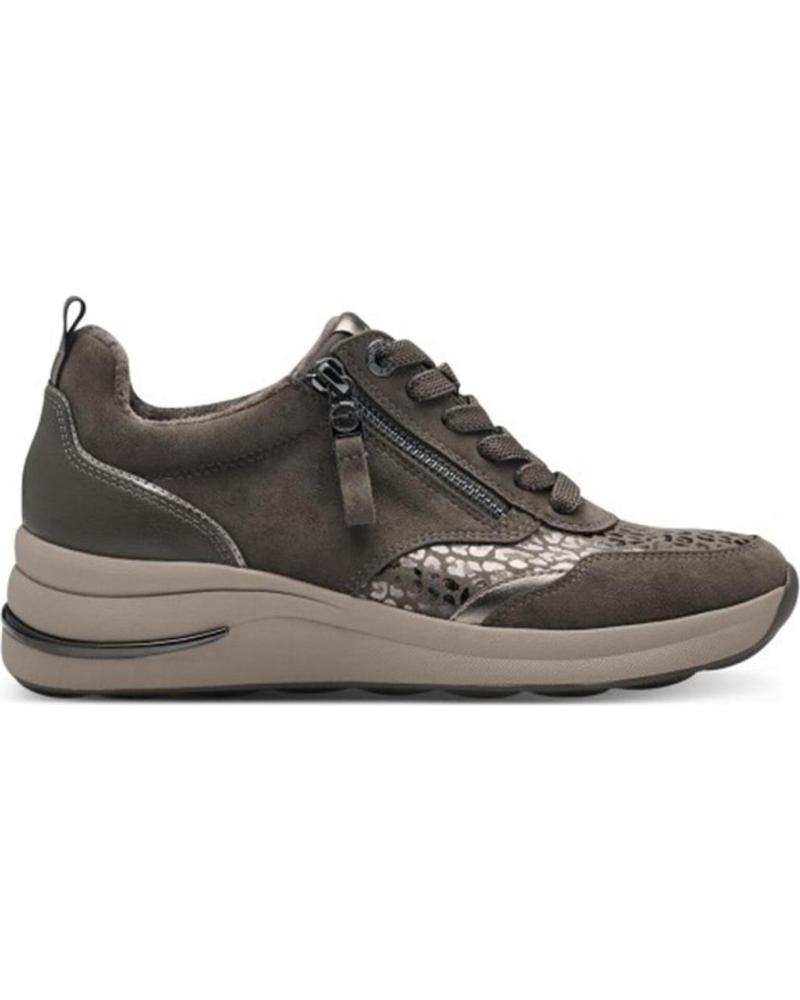 TAMARIS DEPORTIVAS 83714 NUBUCK-LICRA CON CREMALLERA LATERAL COLOR TAUPE TAUPE
