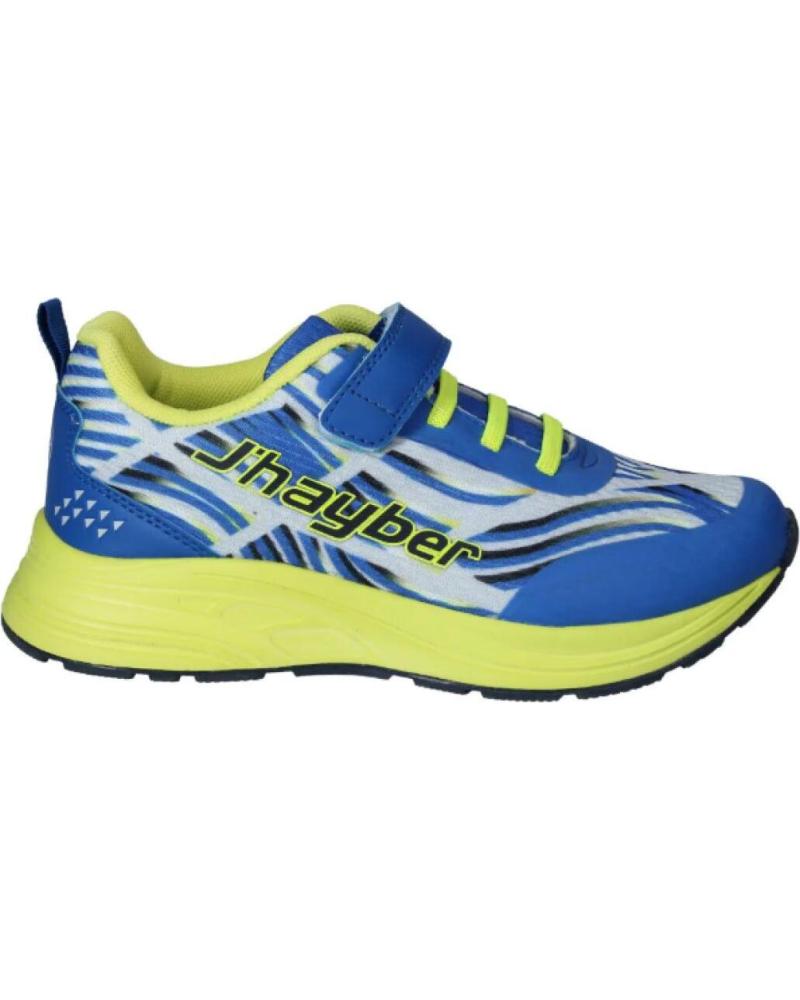 Deportivas de Niño JHAYBER ZAPATILLAS RUNNING NIO RIBETE BLUE COLOR AZUL BLANCO Y AMARI MORADO