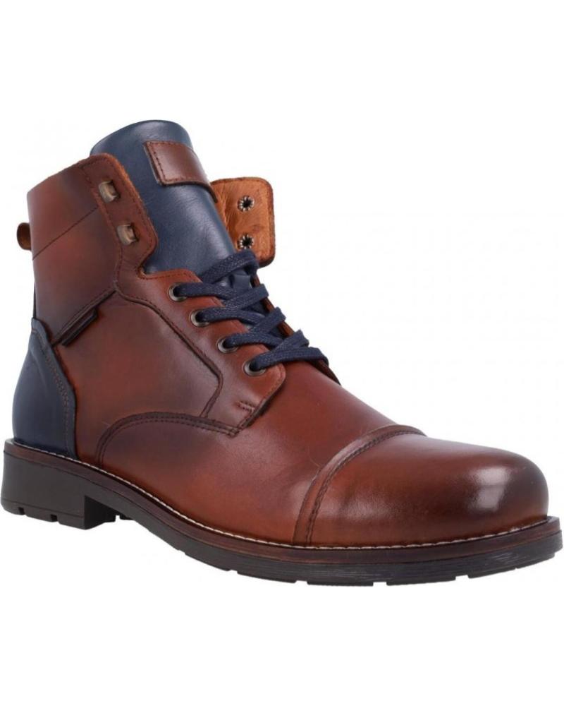 Botins de Homem CALZADOS ALMENA BOTA JOVEN HOMBRE PIEL CON CREMALLERA Y CORDON MARRóN