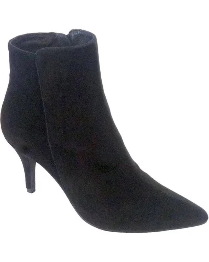 de calzados almena botin senora negro terciopelo de aguja negro-gris