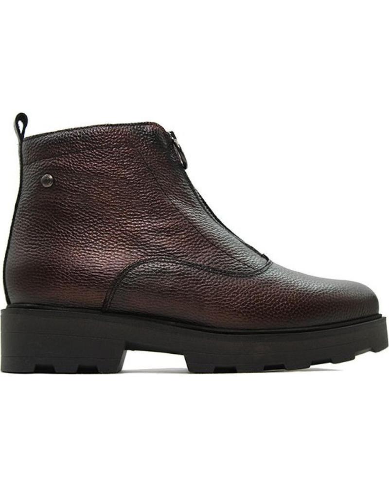 Botins de Mulher KAOLA - BOTIN MUJER EN PIEL LISA CREMALLERA COLOR METAL MOD COBRE