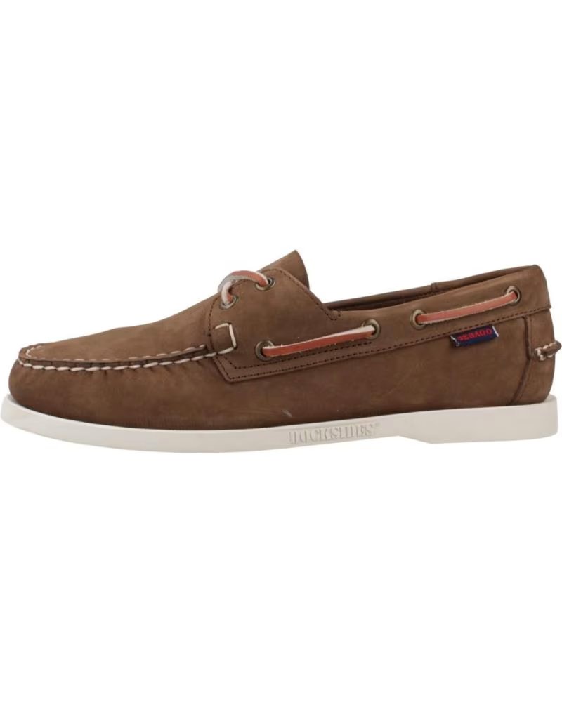 Sebago Mocasines Hombre Modelo Docksides Portland Nubuck Color Marr Darkbrwn