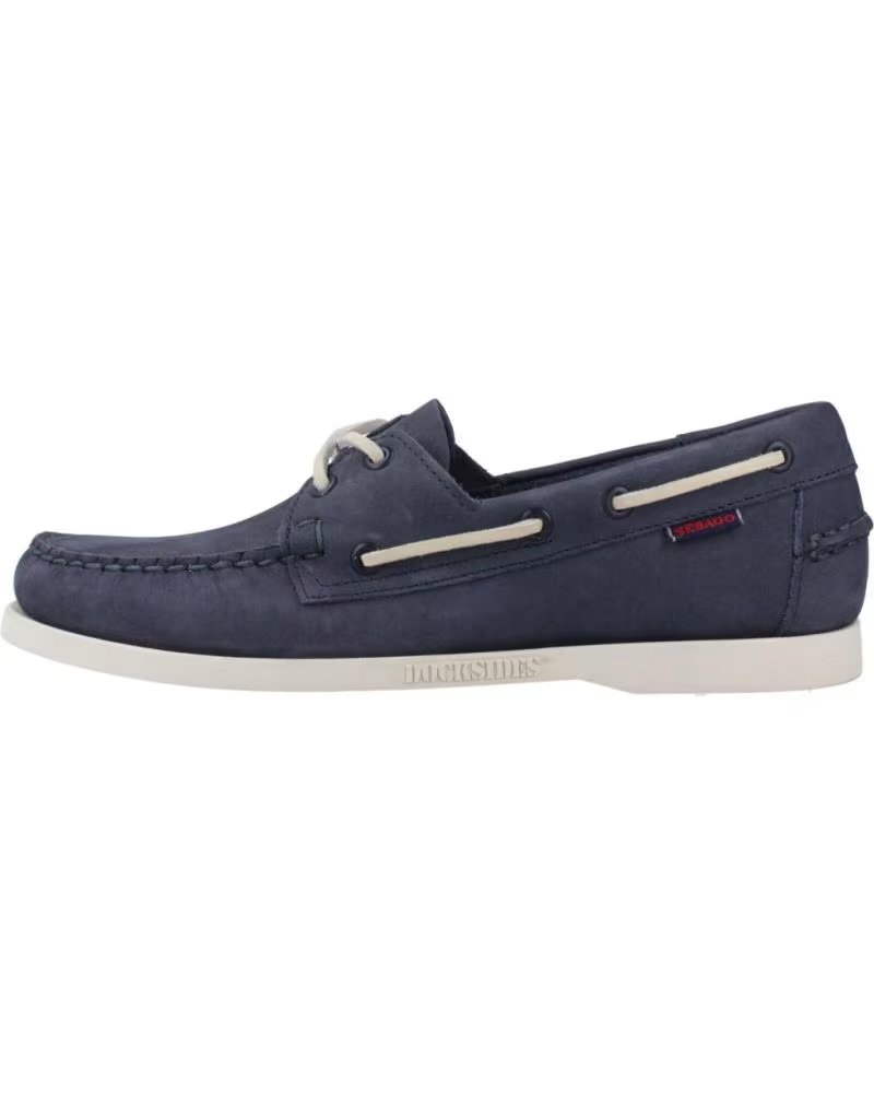 Sebago Mocasines Hombre Modelo Docksides Portland Nubuck Color Azul Navy