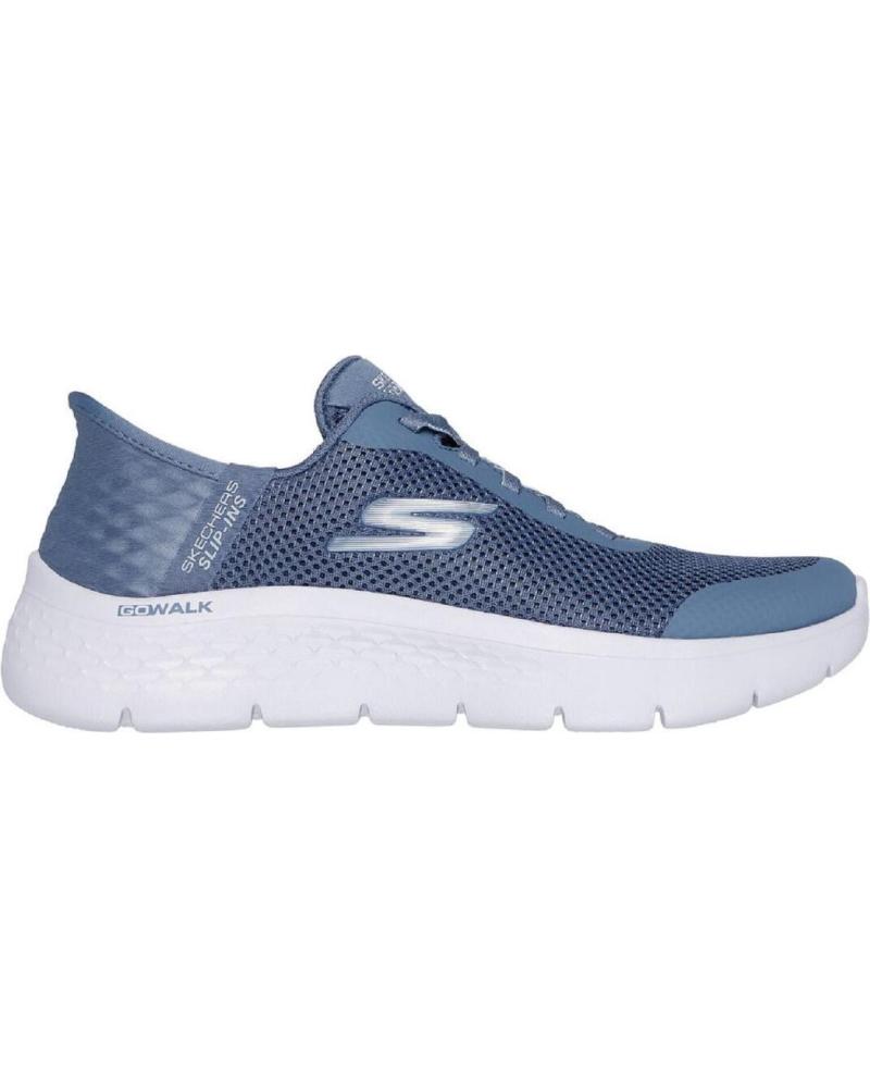 Deportivas de Mujer SKECHERS 124836 ZAPATILLAS CASUAL DE MUJER CREMA SLIP INS AZUL