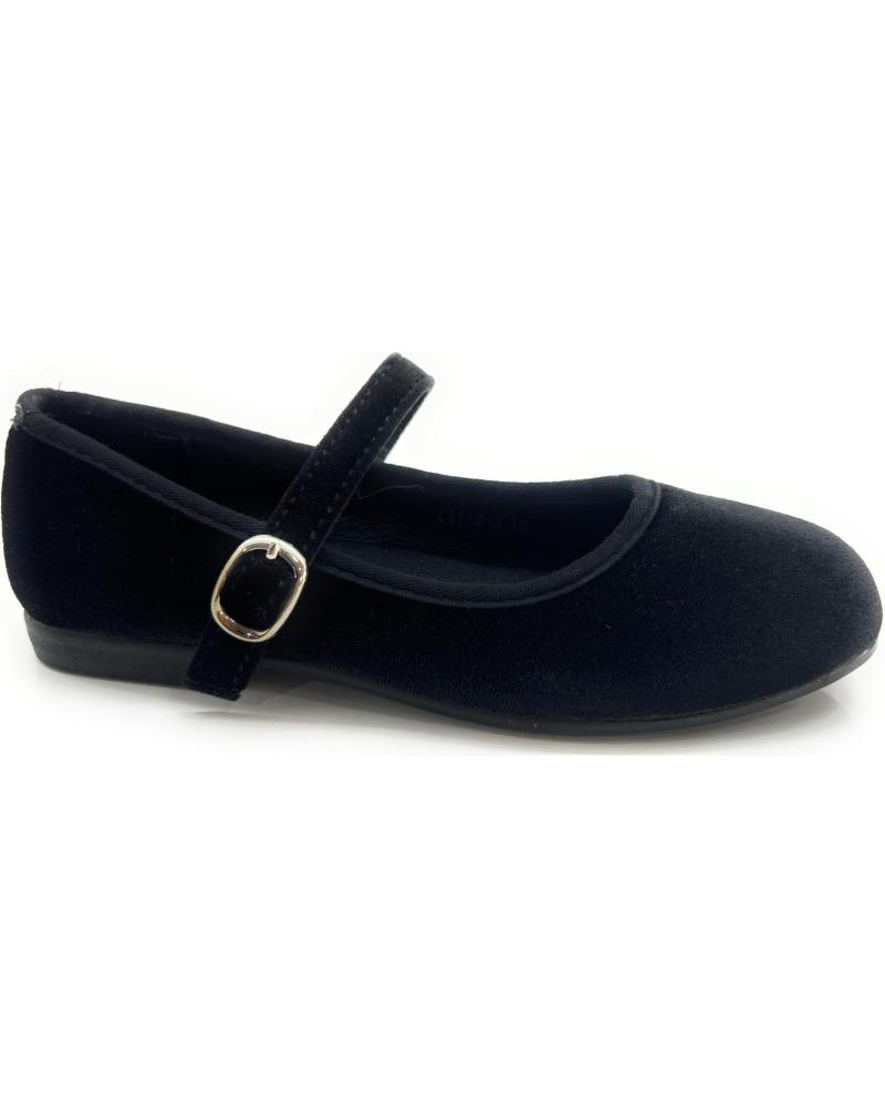 Bailarinas de Niña BUBBLE BOBBLE MANOLETINAS NINA TERCIOPELO PULSERA HEBI NEGRO