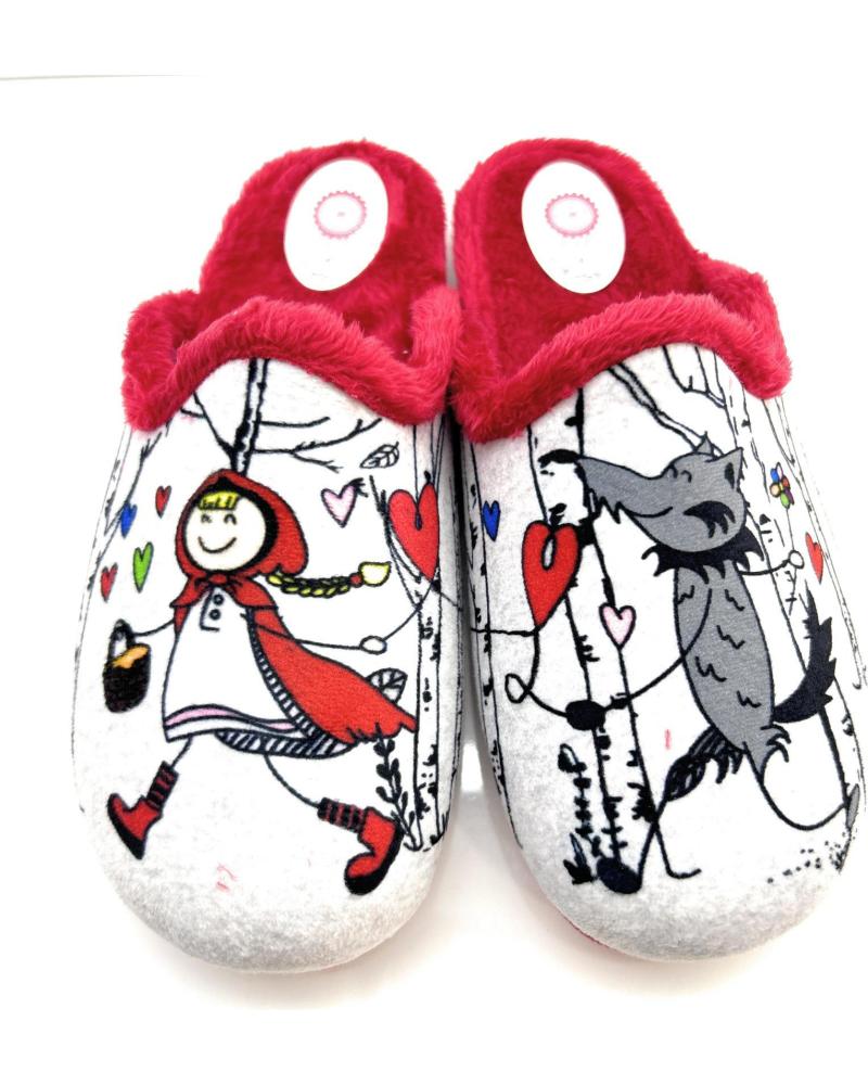 Calzado de casa de Niña CHIC VISION ZAPATILLAS CASA NINA METIDAS CONFORT CAP ROJO