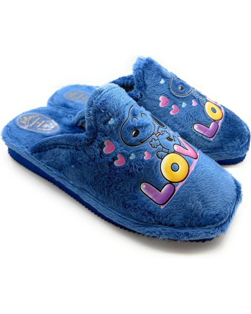 Calzado de casa de Mujer CHIC VISION ZAPATILLAS CASA SUELA PARQUET LOVE AZUL