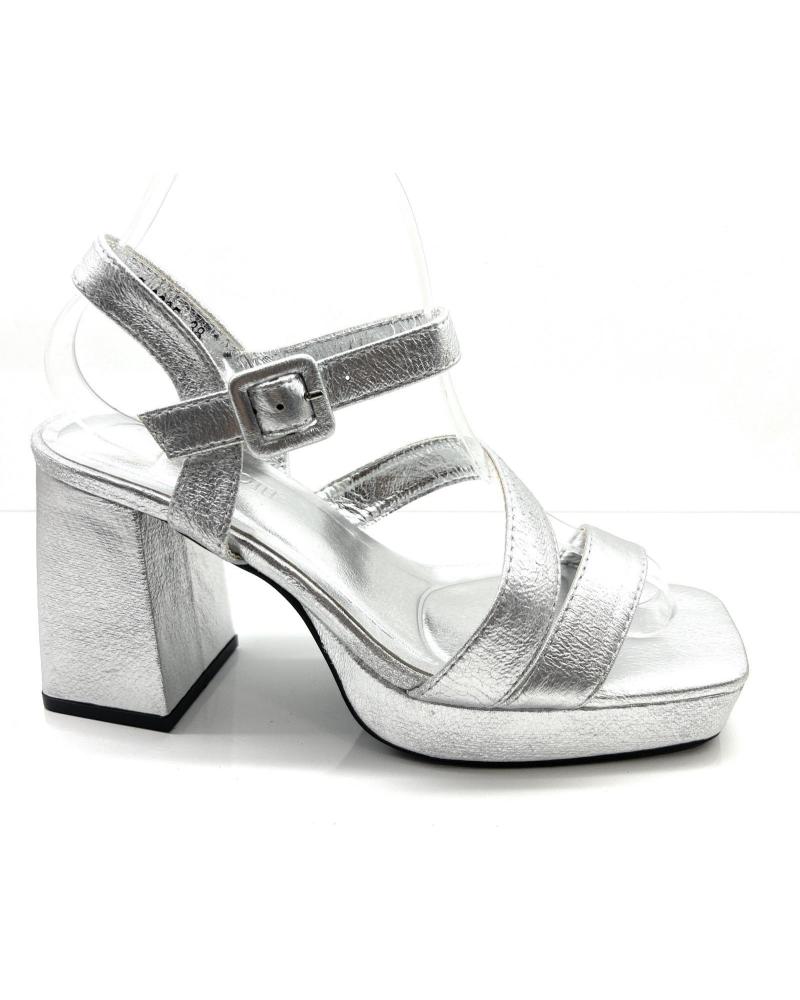 Sandálias de Mulher BUONAROTTI SANDALIAS FIESTA TACON ALTO TIRAS HEBILL PLATEADO
