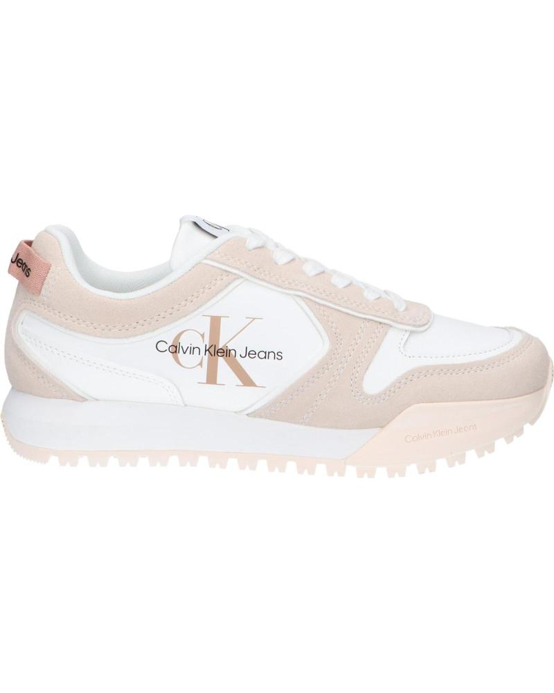 Deportivas de Mujer CALVIN KLEIN YW0YW00934 TOOTHY RUNNER 03A WHITE-ANCIENT WHITE