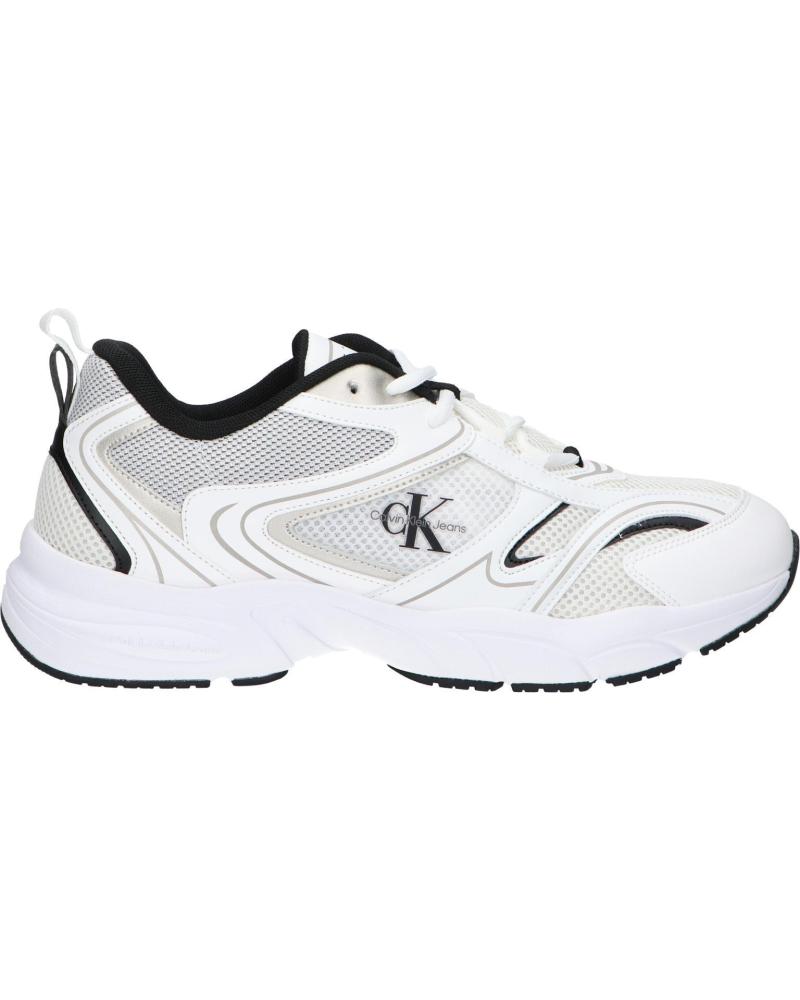 Deportivas de Hombre CALVIN KLEIN YM0YM01260 RETRO TENNIS MESH 01W BRIGHT WHITE-BLACK