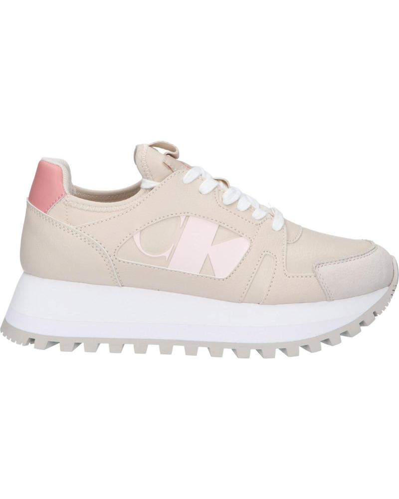 Deportivas de Mujer CALVIN KLEIN YW0YW01642 RUNNER LOW LAVEUP 0GE EGGSHELL-ROSE TAN