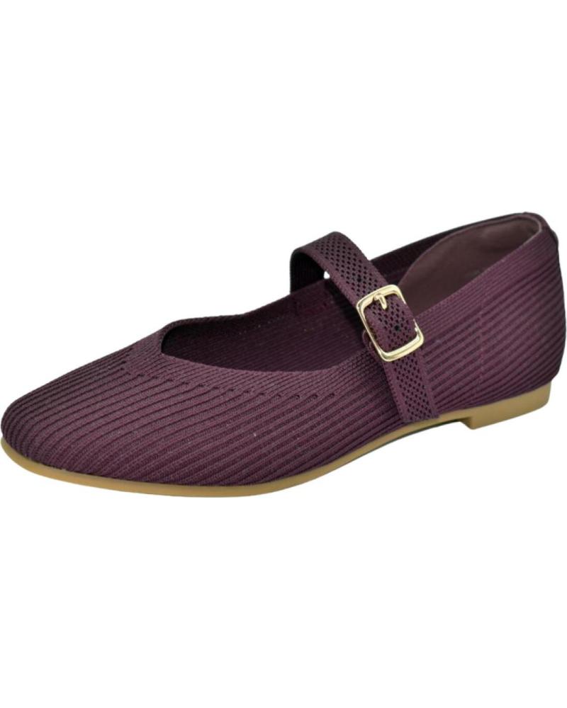 Bailarinas de Mujer LA STRADA MERCEDITAS AUBERGINE KNITTED ROJO