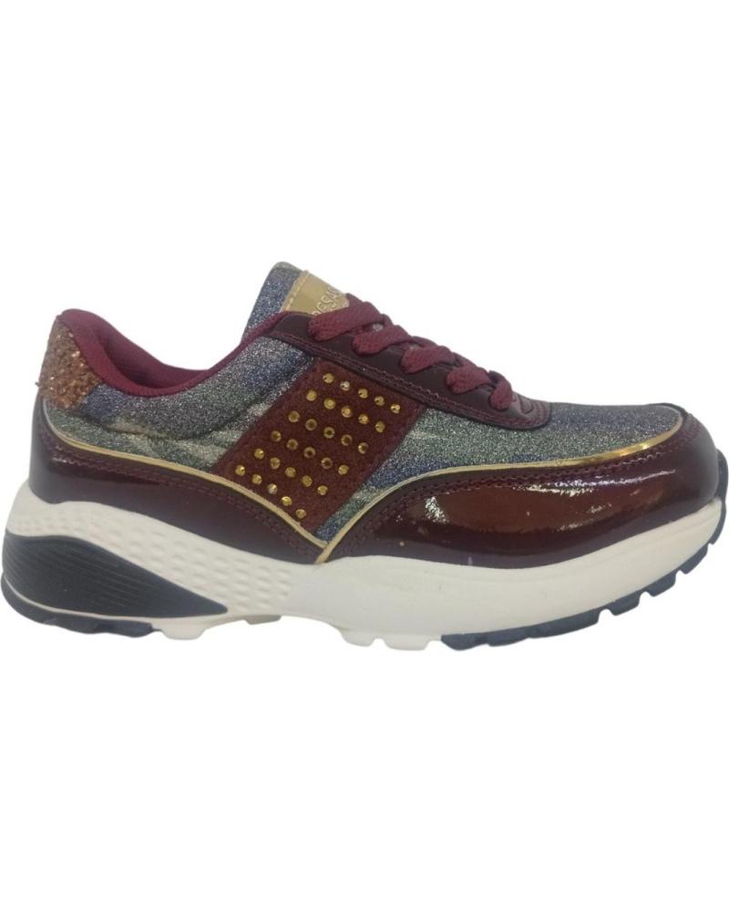 Zapatillas deporte de Niña CONGUITOS CHAROL CAMUFLAJE BURDEOS