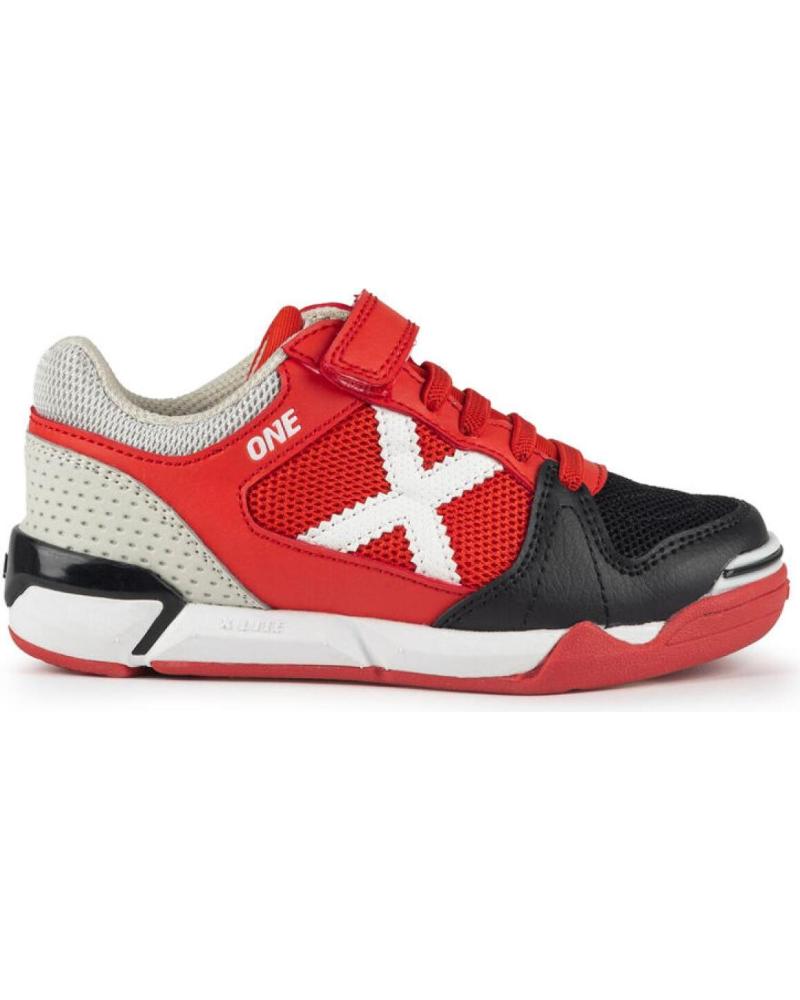 MUNICH ONE KID VCO 1431173 - ZAPATILLAS DE FÚTBOL SALA ROJAS CON VELCRO ROJO