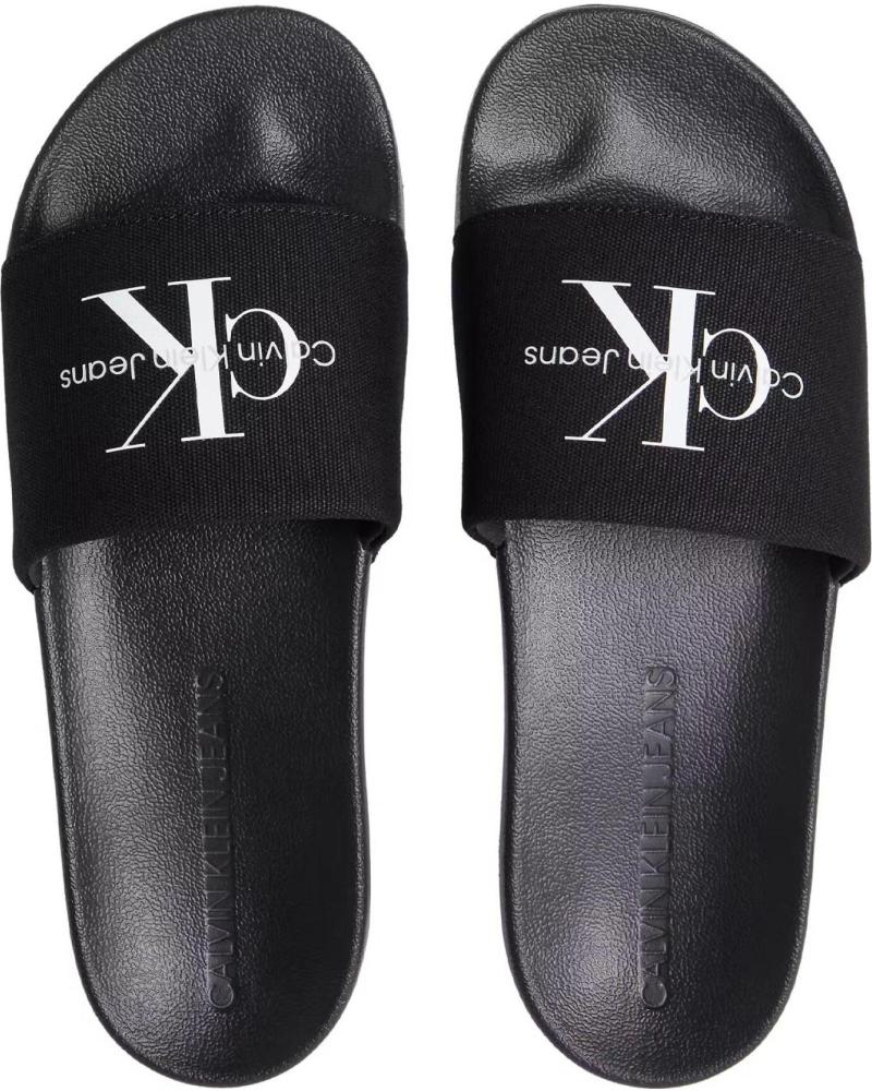 CHANCLAS CALVIN KLEIN SLIDE MONOGRAM CV NEGRAS NEGRO