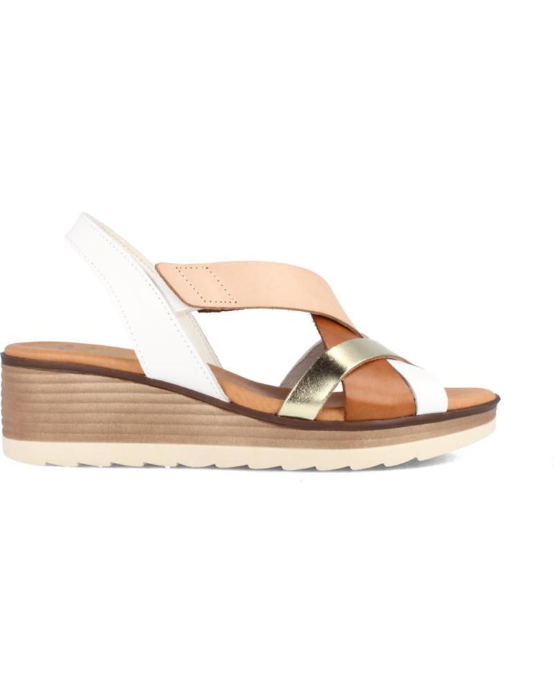 Sandálias de Mulher MARILA SANDALIA PARA MUJER CON CUNA MEDIA EN PIEL CELESTE MULTIBLAN BLANCO