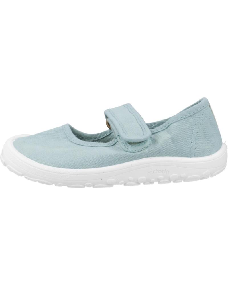 VICTORIA MERCEDITAS BAREFOOT LONA CON VELCRO VERDE AGUA MANZANA