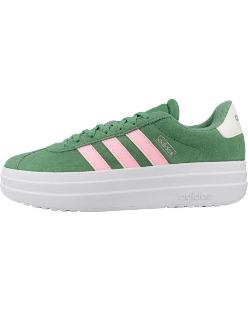 ZAPATILLAS ADIDAS VL COURT PLATAFORMA VERDES IH0365 CON RAYAS ROSAS PRLOGR-PINSPA-IVORY